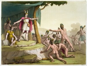 Le roi Manco Capac et la reine Coya Mama recevant l